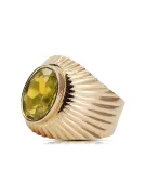 Žlutý Perydot Original Vintage 14k vinobraní kroužek vinobraní Vrc127r